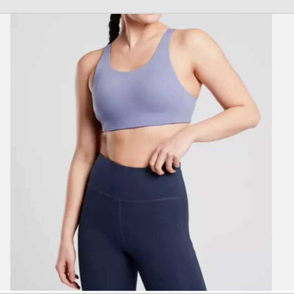 Athleta Advance Sprint High Impact Sports Bra Size 40D Lavender Wireless Active
